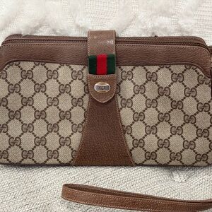 Gucci GG Supreme Web Sherry Line Shoulder/Crossbody Bag includes COA